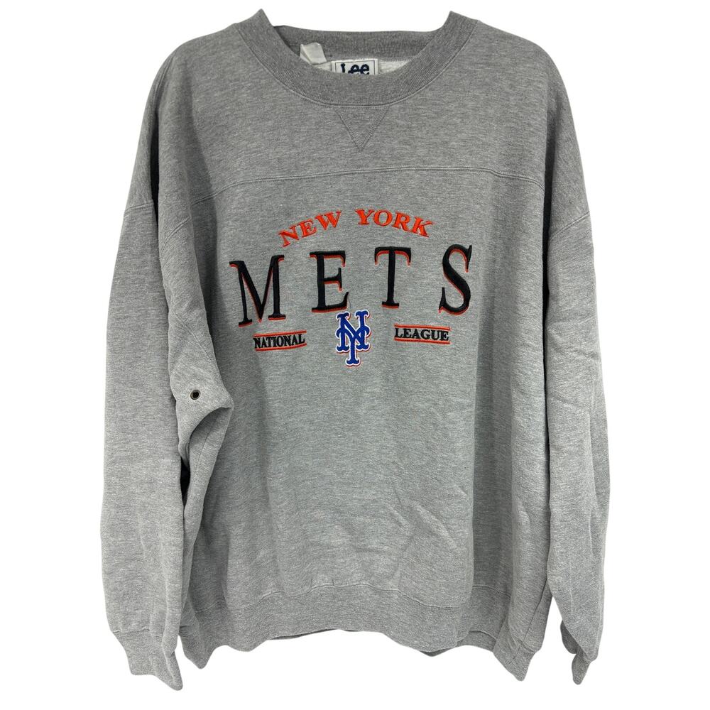 Vintage New York Mets Lee Sweatshirt National League Gray Pullover XXLarge